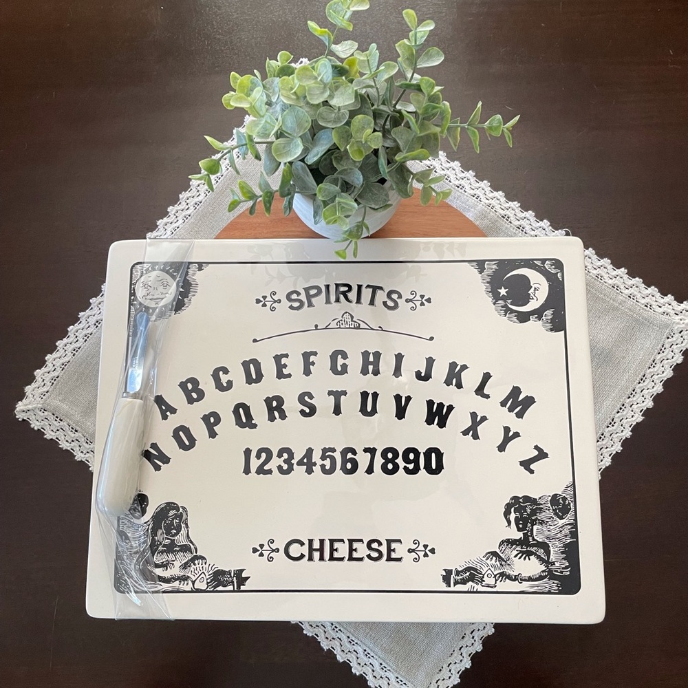 Magenta ceramic Ouija cheese tray